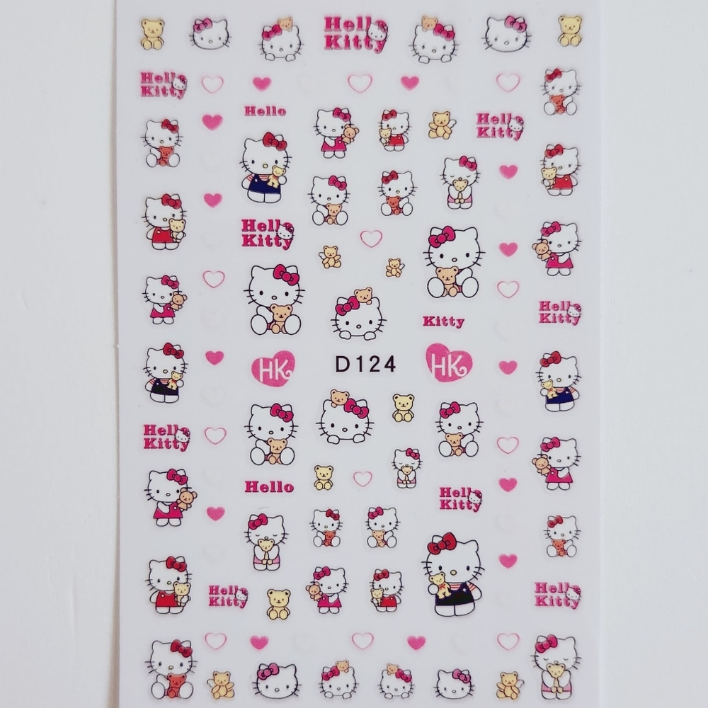 ⭐4/$15 Hello Kitty and Teddy Bear Nail Art Stickers